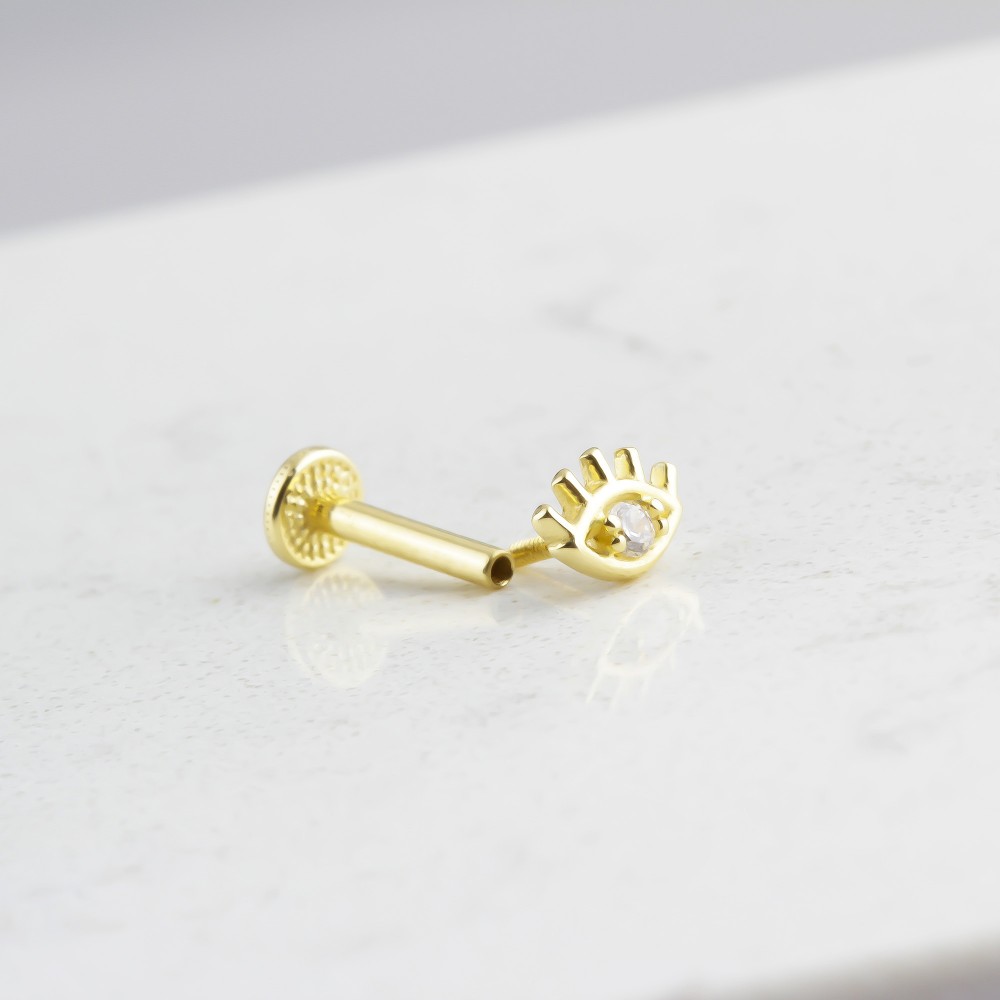 Glorria Altın Göz Tragus Piercing Glorria Altın Göz Tragus Piercing