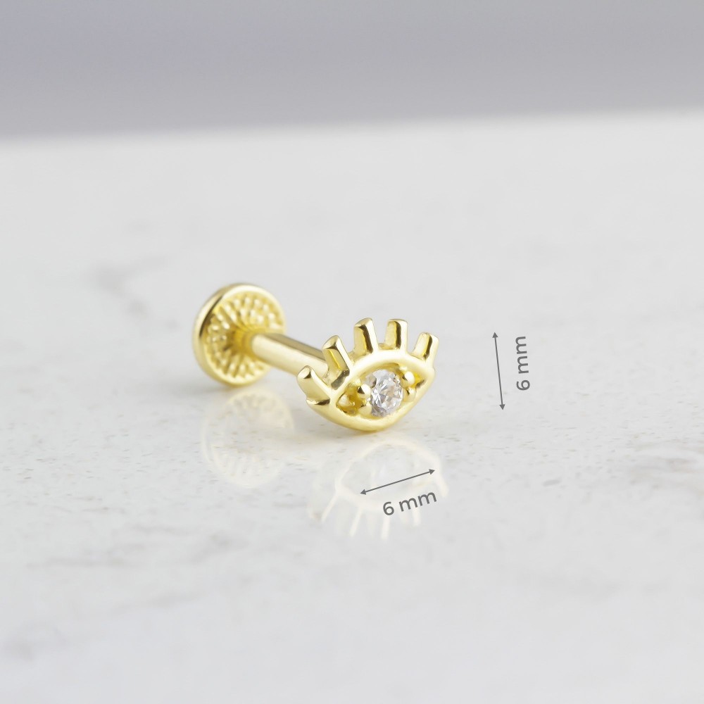 Glorria Altın Göz Tragus Piercing Glorria Altın Göz Tragus Piercing