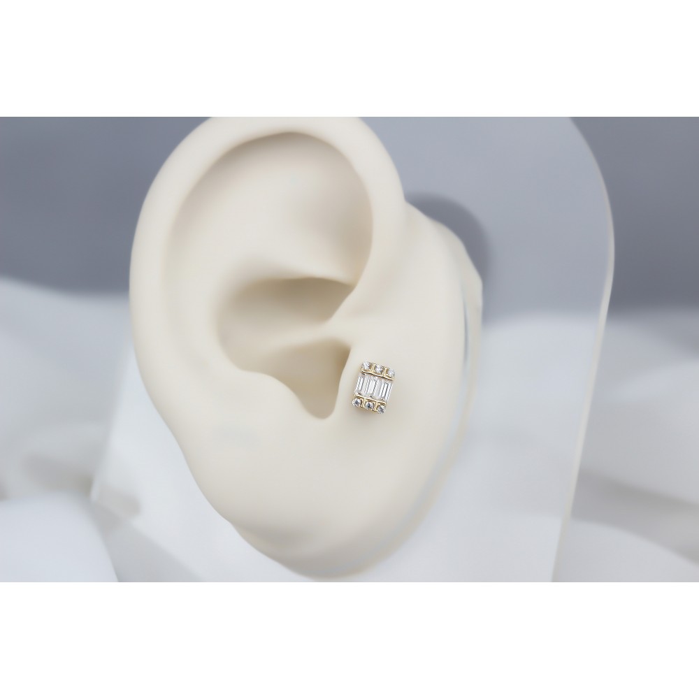 Glorria Altın Baget Tragus Piercing Glorria Altın Baget Tragus Piercing