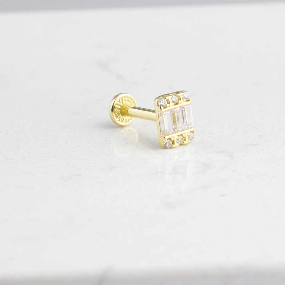 Glorria Altın Baget Tragus Piercing Glorria Altın Baget Tragus Piercing