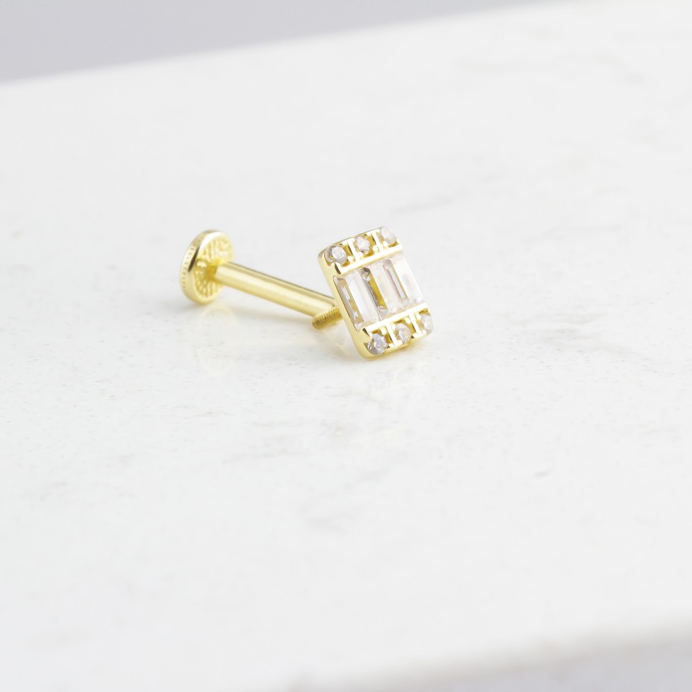 Glorria Altın Baget Tragus Piercing Glorria Altın Baget Tragus Piercing