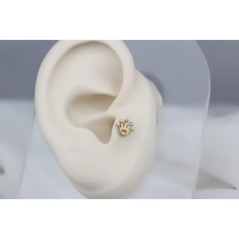 Glorria Altın Taç Tragus Piercing Glorria Altın Taç Tragus Piercing