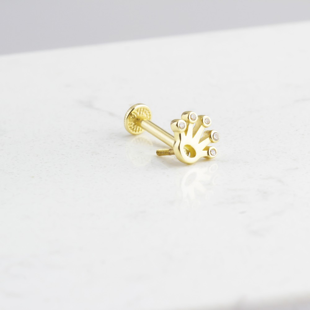 Glorria Altın Taç Tragus Piercing Glorria Altın Taç Tragus Piercing