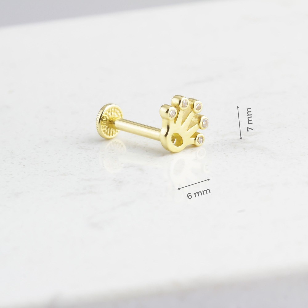 Glorria Altın Taç Tragus Piercing Glorria Altın Taç Tragus Piercing