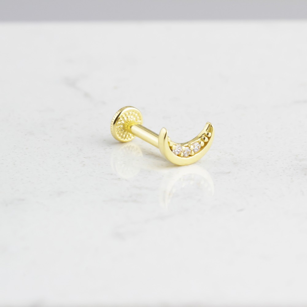 Glorria Altın Ay Tragus Piercing Glorria Altın Ay Tragus Piercing