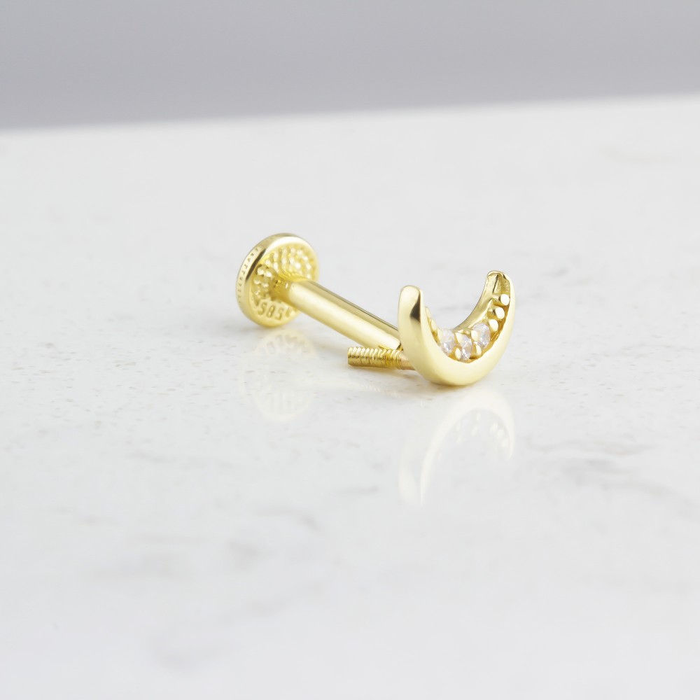 Glorria Altın Ay Tragus Piercing Glorria Altın Ay Tragus Piercing