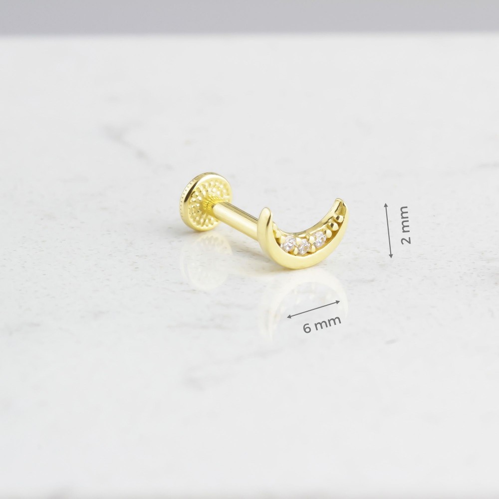 Glorria Altın Ay Tragus Piercing Glorria Altın Ay Tragus Piercing