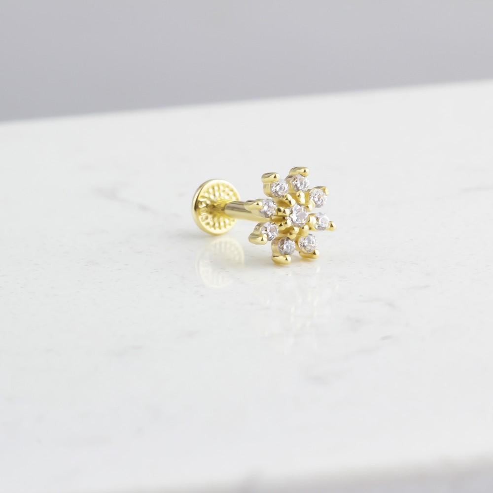 Glorria Altın Çiçek Tragus Piercing Glorria Altın Çiçek Tragus Piercing