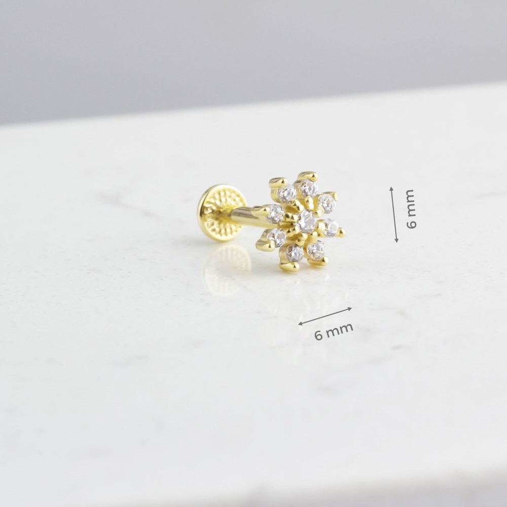 Glorria Altın Çiçek Tragus Piercing Glorria Altın Çiçek Tragus Piercing