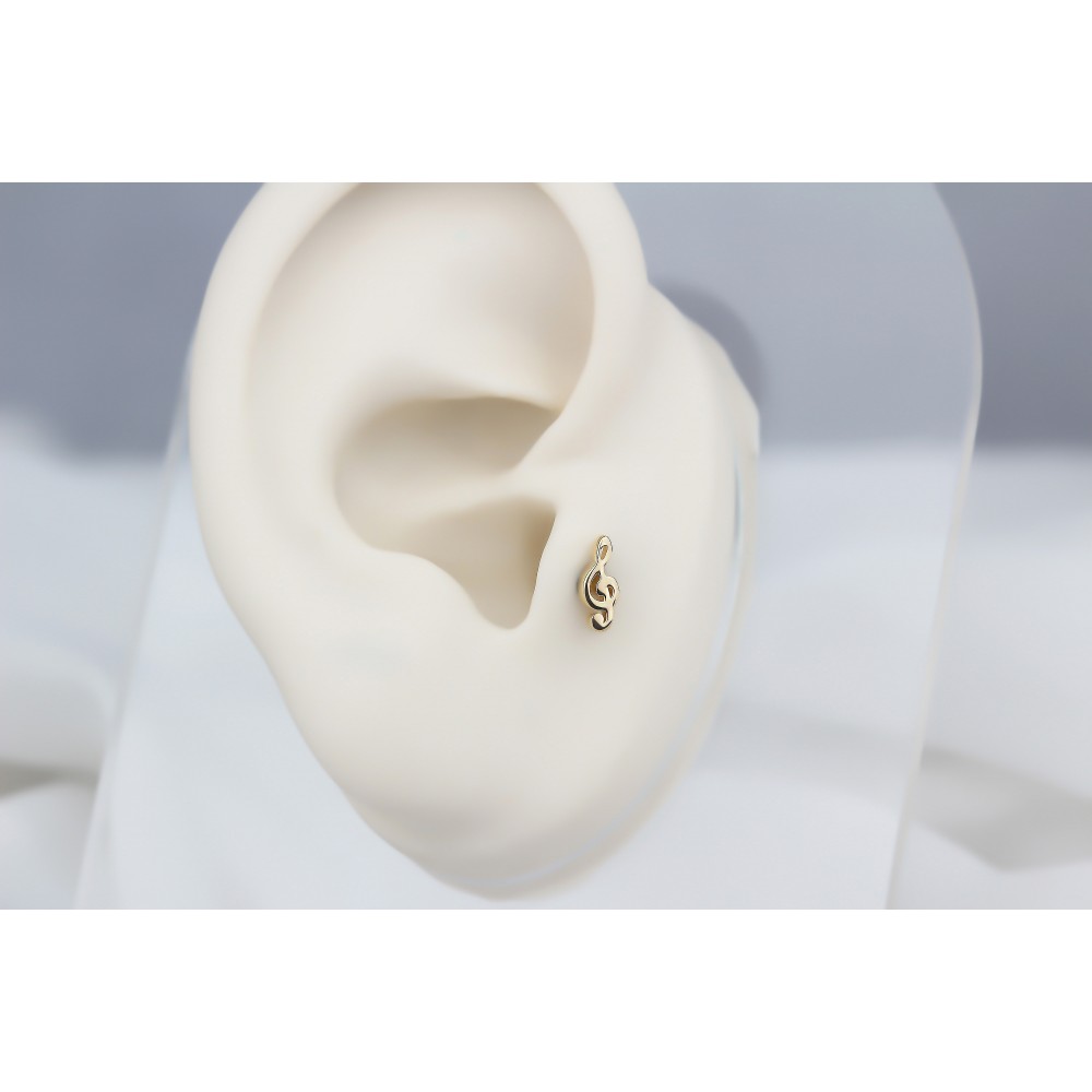 Glorria Altın Sol Anahtarı Tragus Piercing Glorria Altın Sol Anahtarı Tragus Piercing