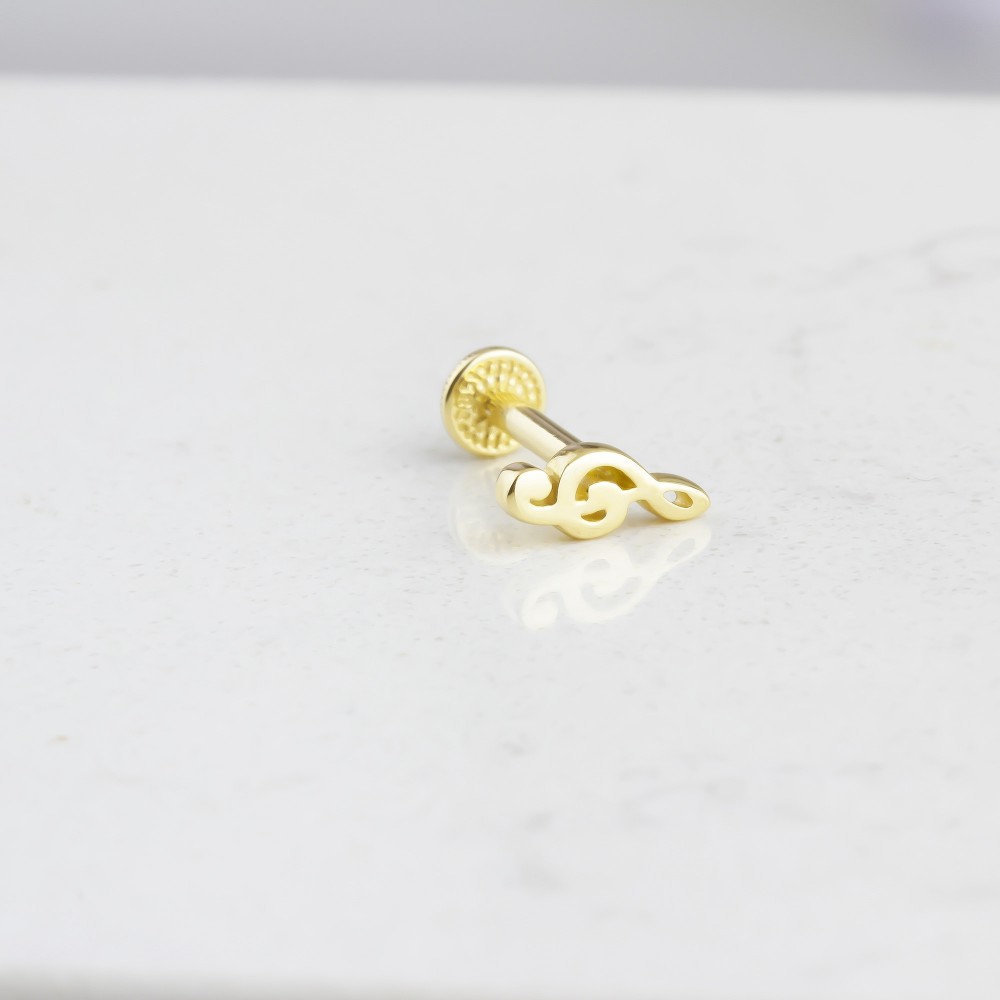 Glorria Altın Sol Anahtarı Tragus Piercing Glorria Altın Sol Anahtarı Tragus Piercing
