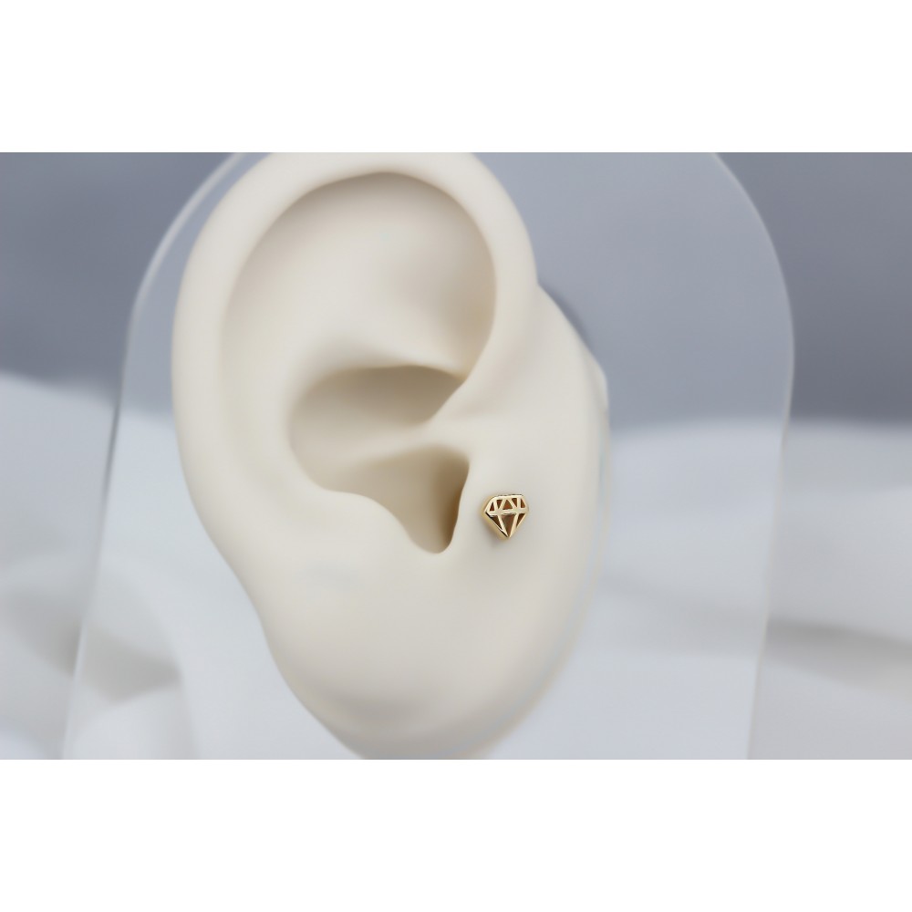 Glorria Altın Elmas Tragus Piercing Glorria Altın Elmas Tragus Piercing