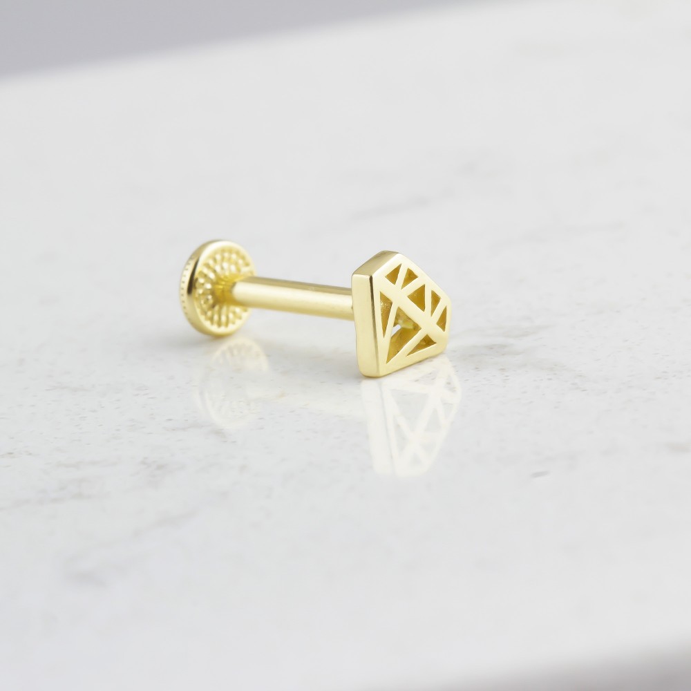 Glorria Altın Elmas Tragus Piercing Glorria Altın Elmas Tragus Piercing