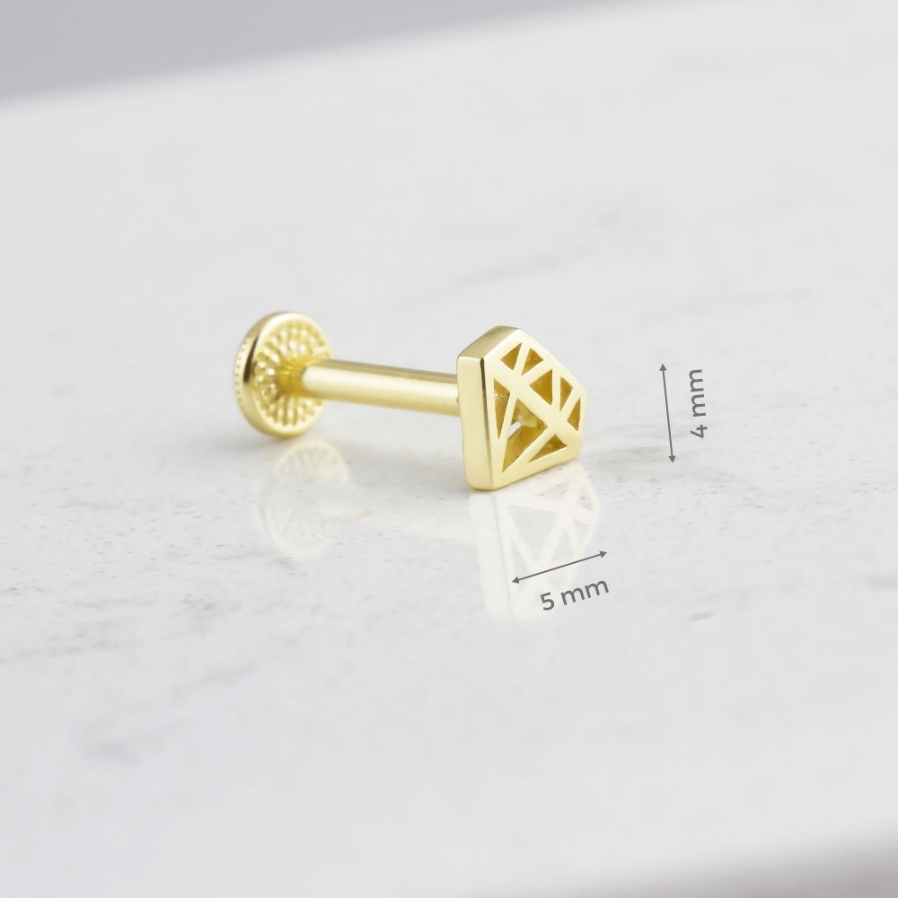 Glorria Altın Elmas Tragus Piercing Glorria Altın Elmas Tragus Piercing