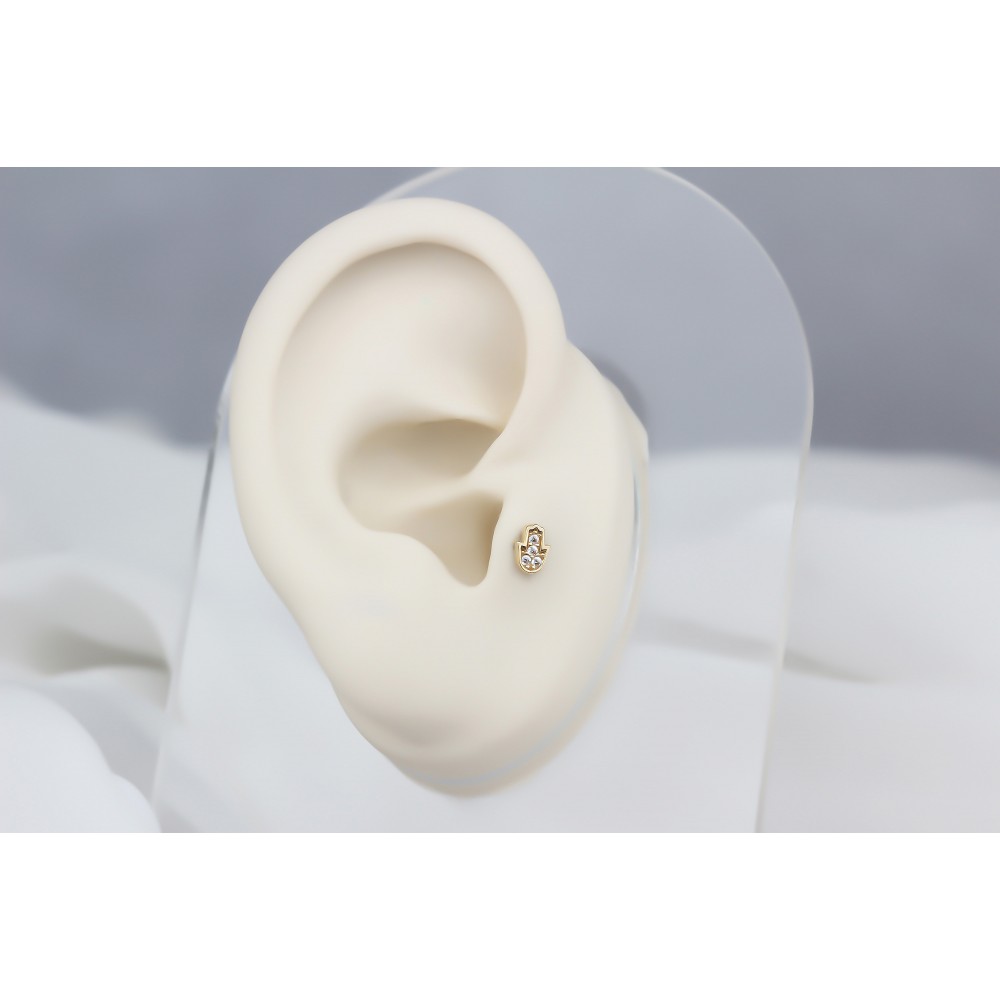 Glorria Altın Fatmanın Eli Tragus Piercing Glorria Altın Fatmanın Eli Tragus Piercing