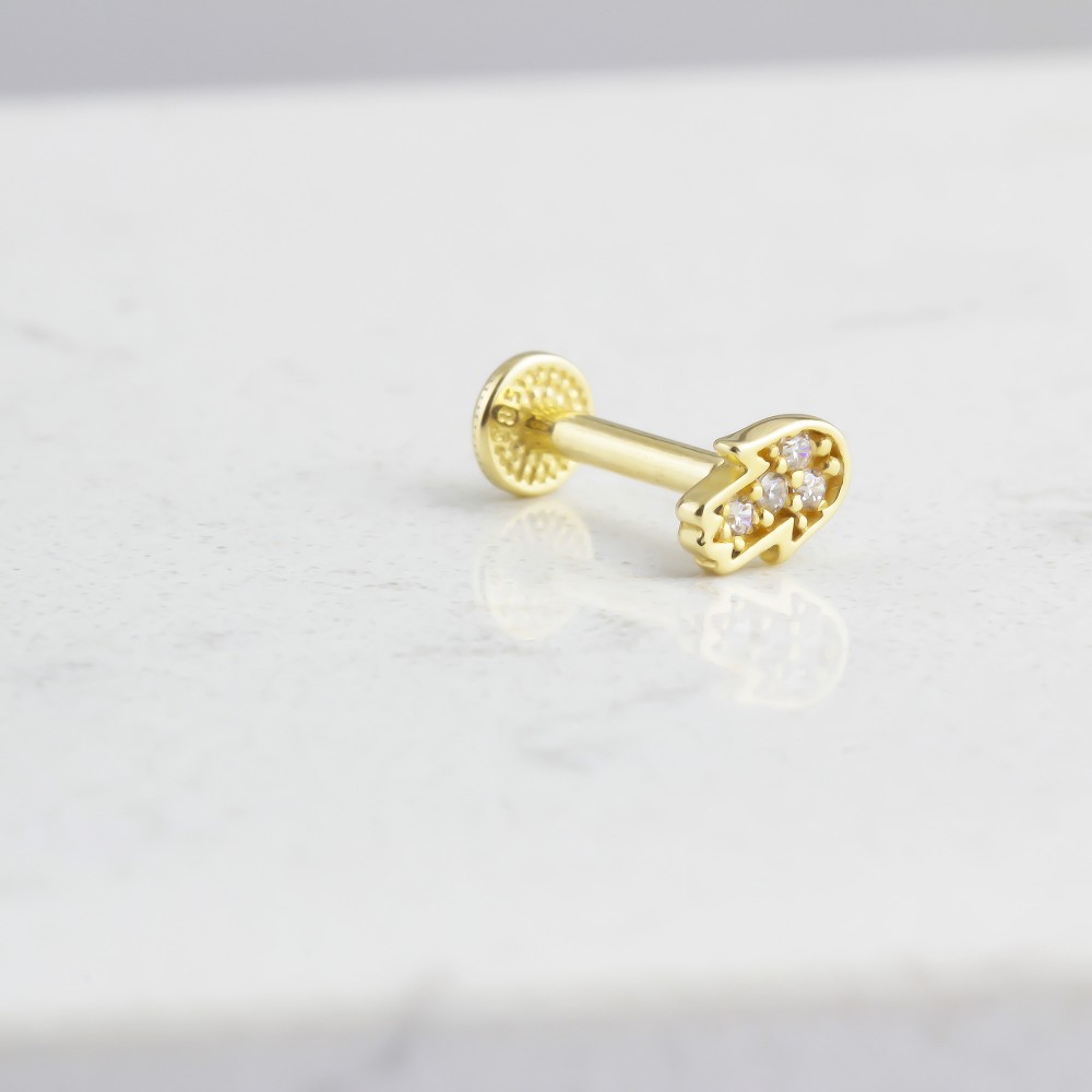 Glorria Altın Fatmanın Eli Tragus Piercing Glorria Altın Fatmanın Eli Tragus Piercing