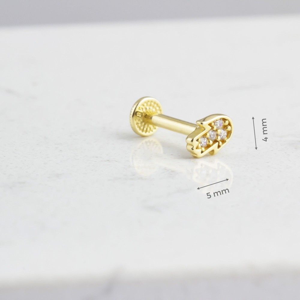 Glorria Altın Fatmanın Eli Tragus Piercing Glorria Altın Fatmanın Eli Tragus Piercing