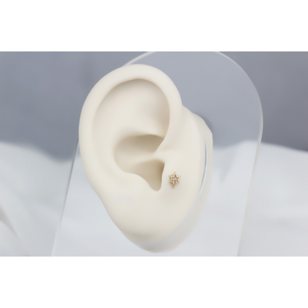 Glorria Altın Kutup Yıldızı Tragus Piercing Glorria Altın Kutup Yıldızı Tragus Piercing