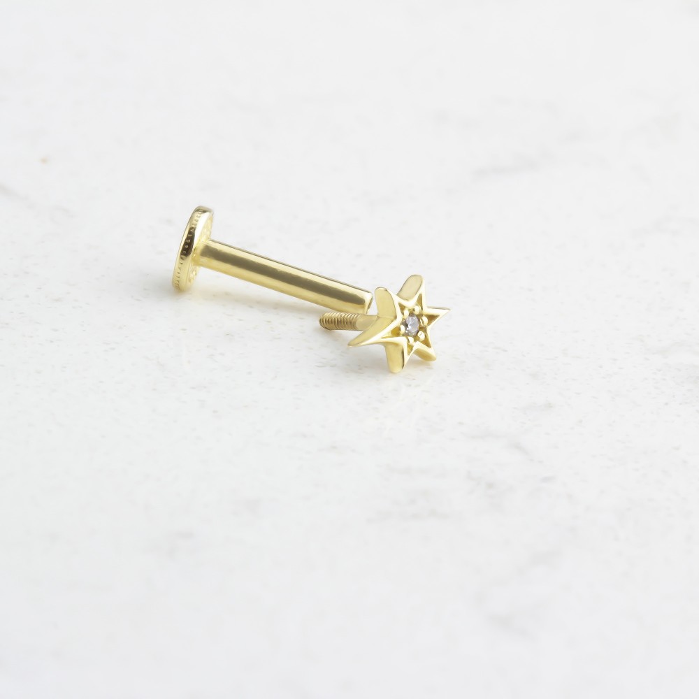 Glorria Altın Kutup Yıldızı Tragus Piercing Glorria Altın Kutup Yıldızı Tragus Piercing