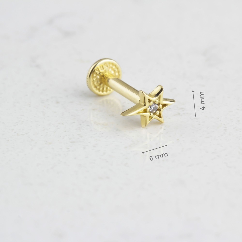 Glorria Altın Kutup Yıldızı Tragus Piercing Glorria Altın Kutup Yıldızı Tragus Piercing