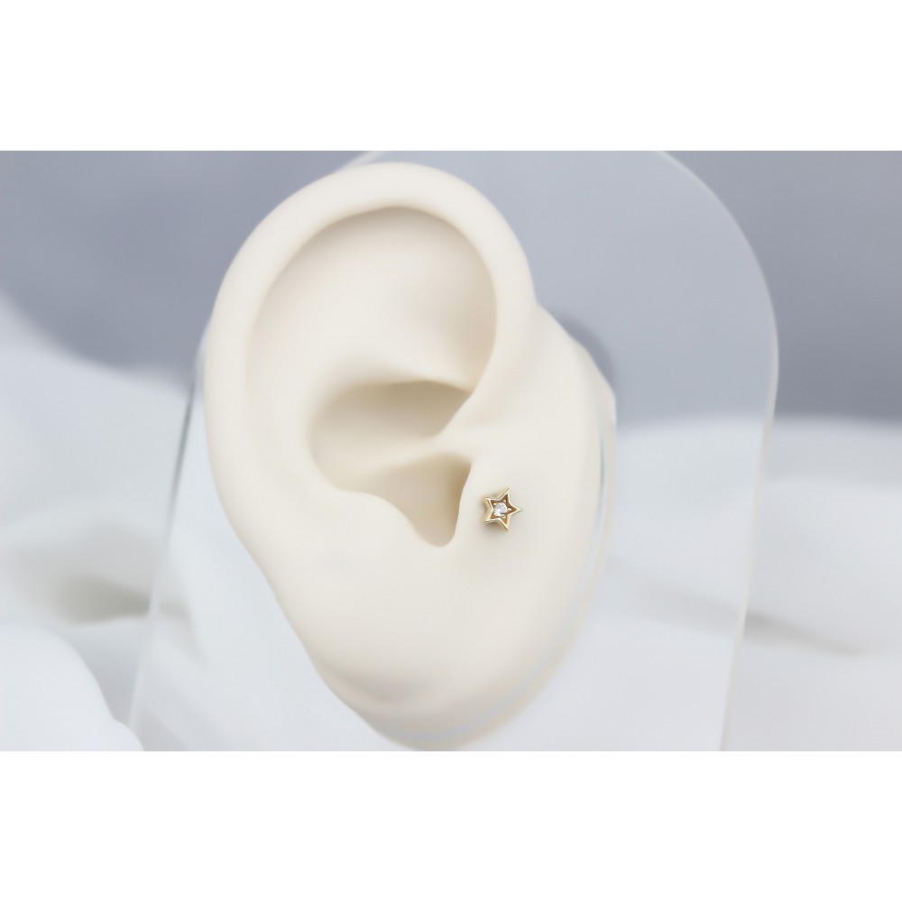 Glorria Altın Yıldız Tragus Piercing Glorria Altın Yıldız Tragus Piercing