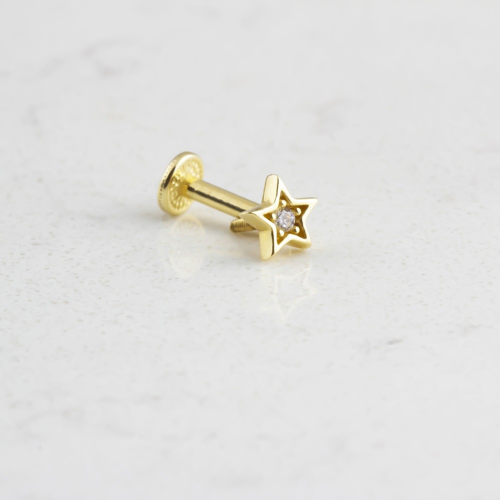 Glorria Altın Yıldız Tragus Piercing Glorria Altın Yıldız Tragus Piercing