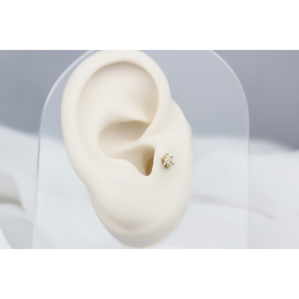 Glorria Altın Tektaş Tragus Piercing Glorria Altın Tektaş Tragus Piercing