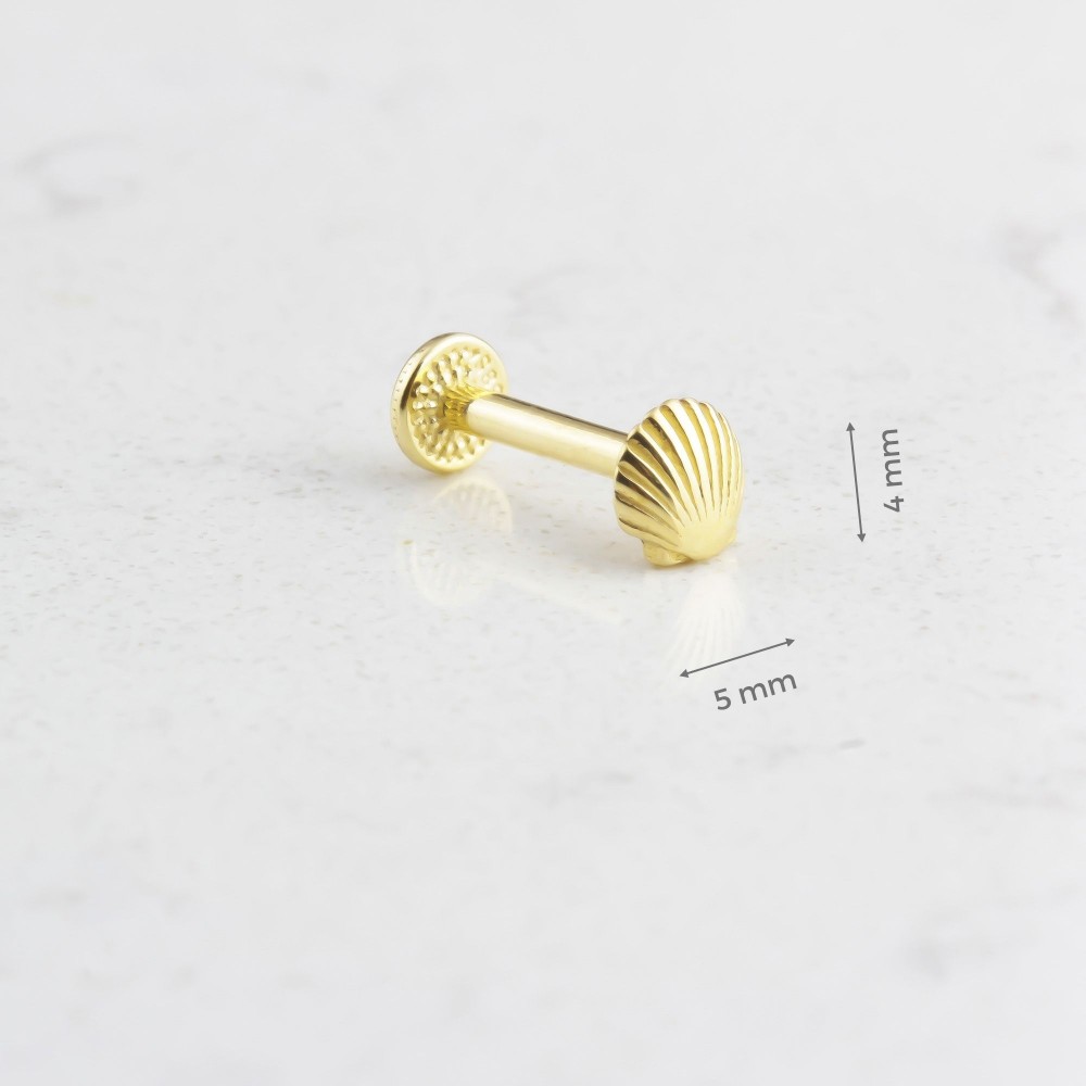 Glorria Altın Deniz Kabuğu Tragus Piercing Glorria Altın Deniz Kabuğu Tragus Piercing