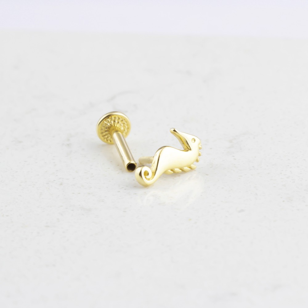 Glorria Altın Deniz Atı Tragus Piercing Glorria Altın Deniz Atı Tragus Piercing