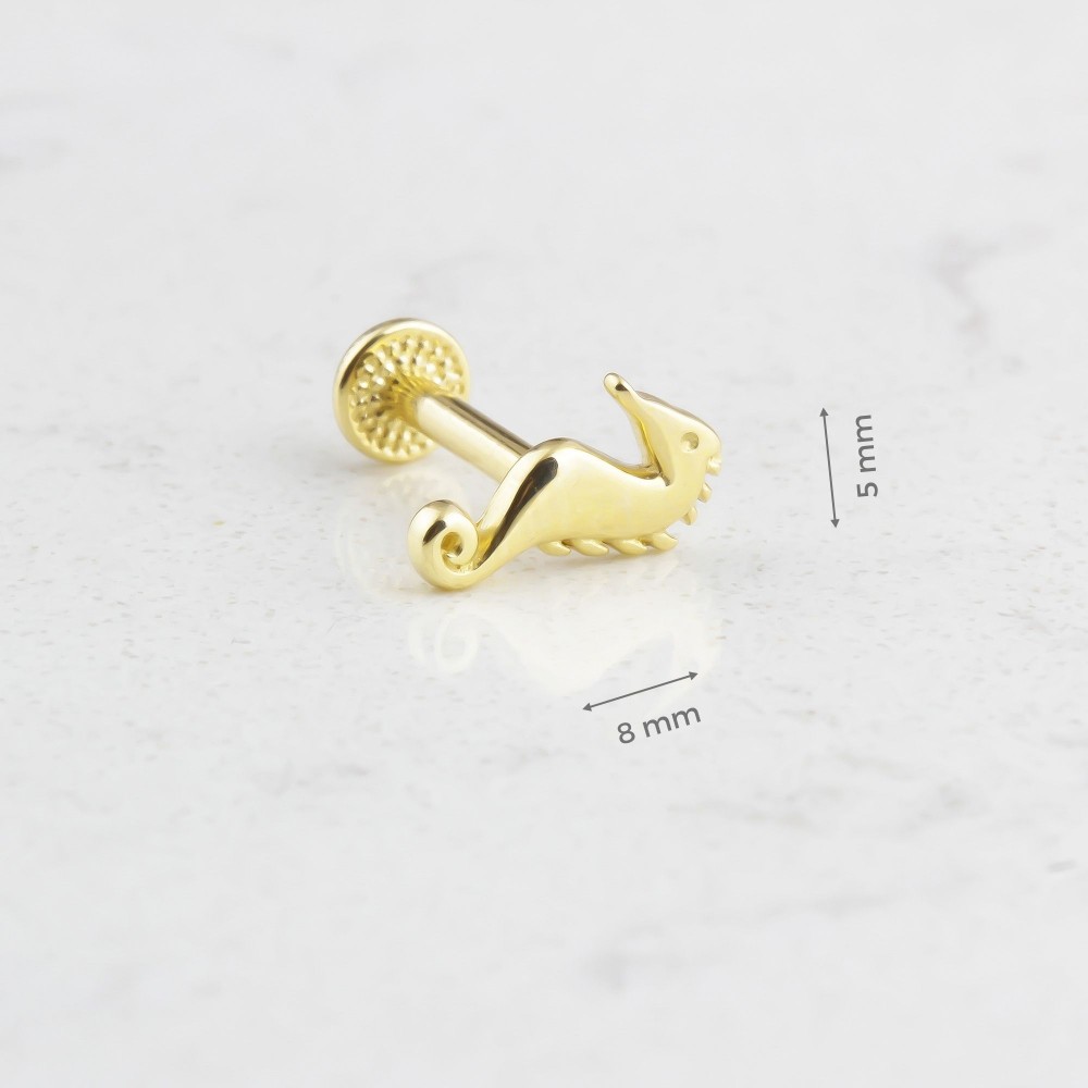 Glorria Altın Deniz Atı Tragus Piercing Glorria Altın Deniz Atı Tragus Piercing