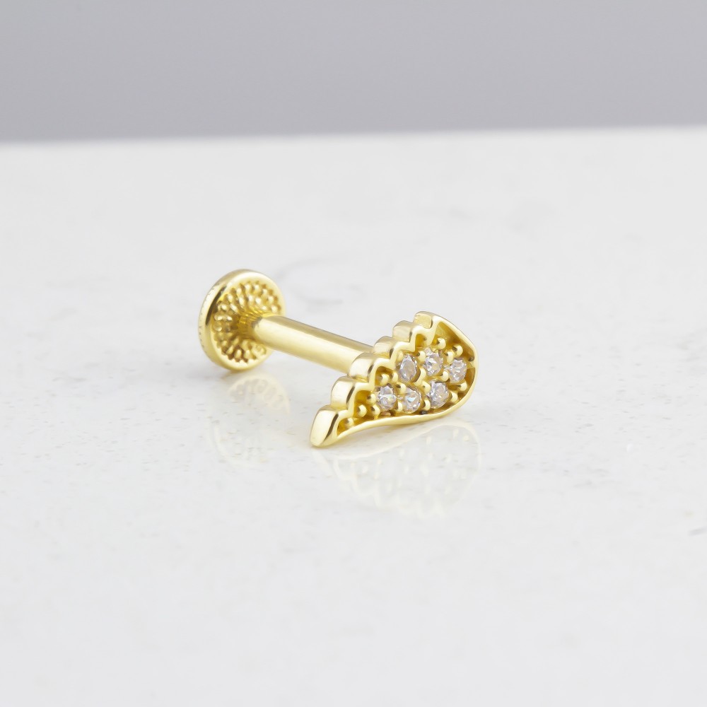 Glorria Altın Melek Kanadı Tragus Piercing Glorria Altın Melek Kanadı Tragus Piercing