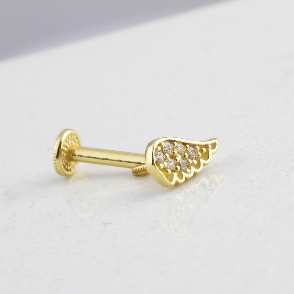 Glorria Altın Melek Kanadı Tragus Piercing Glorria Altın Melek Kanadı Tragus Piercing