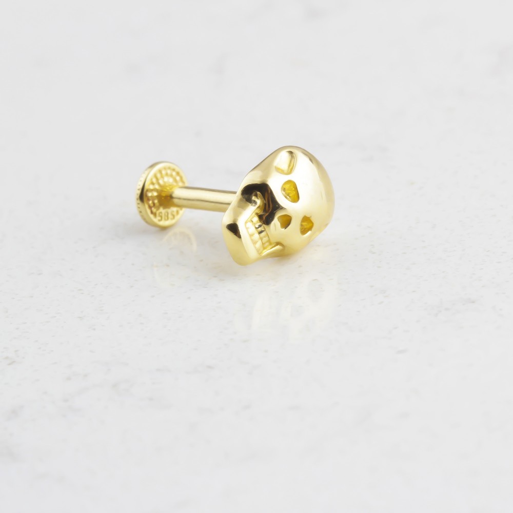 Glorria Altın Kuru Kafa Tragus Piercing Glorria Altın Kuru Kafa Tragus Piercing
