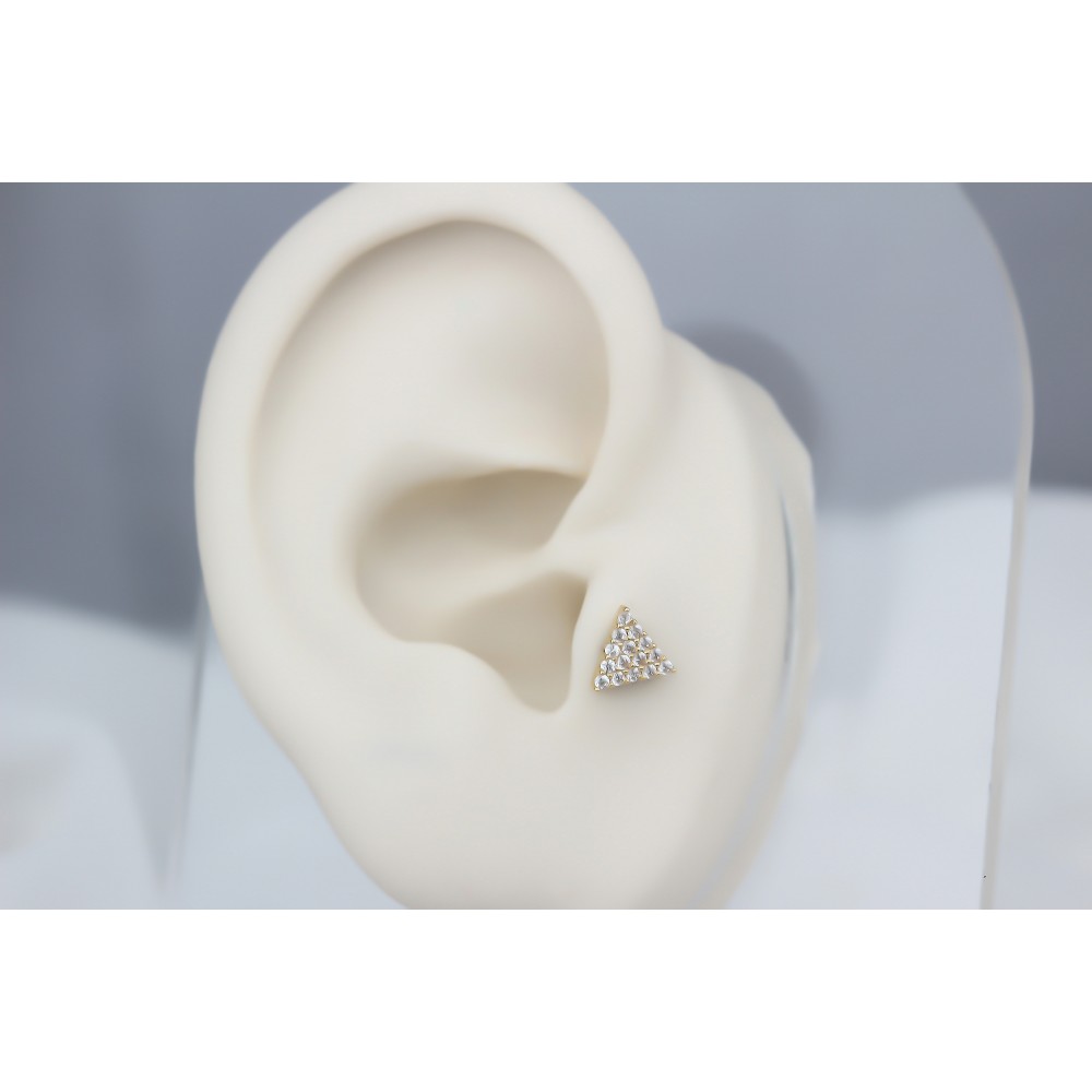 Glorria Altın Üçgen Tragus Piercing Glorria Altın Üçgen Tragus Piercing