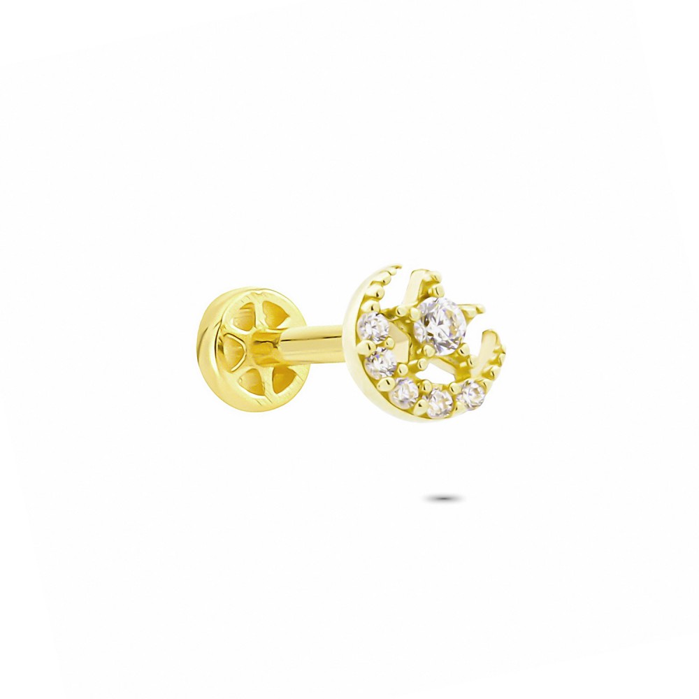 Glorria Altın Ay Yıldız Tragus Piercing Glorria Altın Ay Yıldız Tragus Piercing