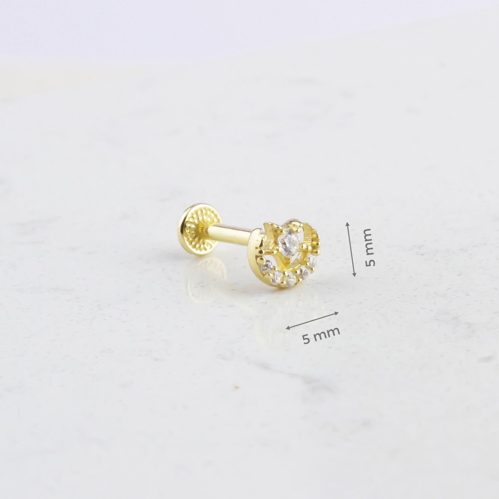 Glorria Altın Ay Yıldız Tragus Piercing Glorria Altın Ay Yıldız Tragus Piercing