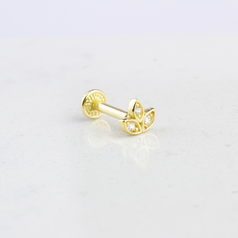 Glorria Altın Çiçek Tragus Piercing Glorria Altın Çiçek Tragus Piercing