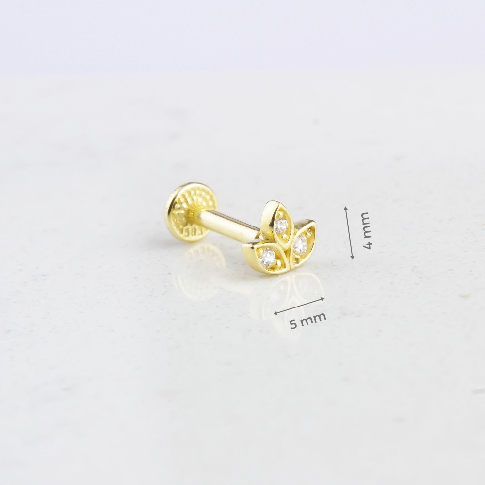 Glorria Altın Çiçek Tragus Piercing Glorria Altın Çiçek Tragus Piercing