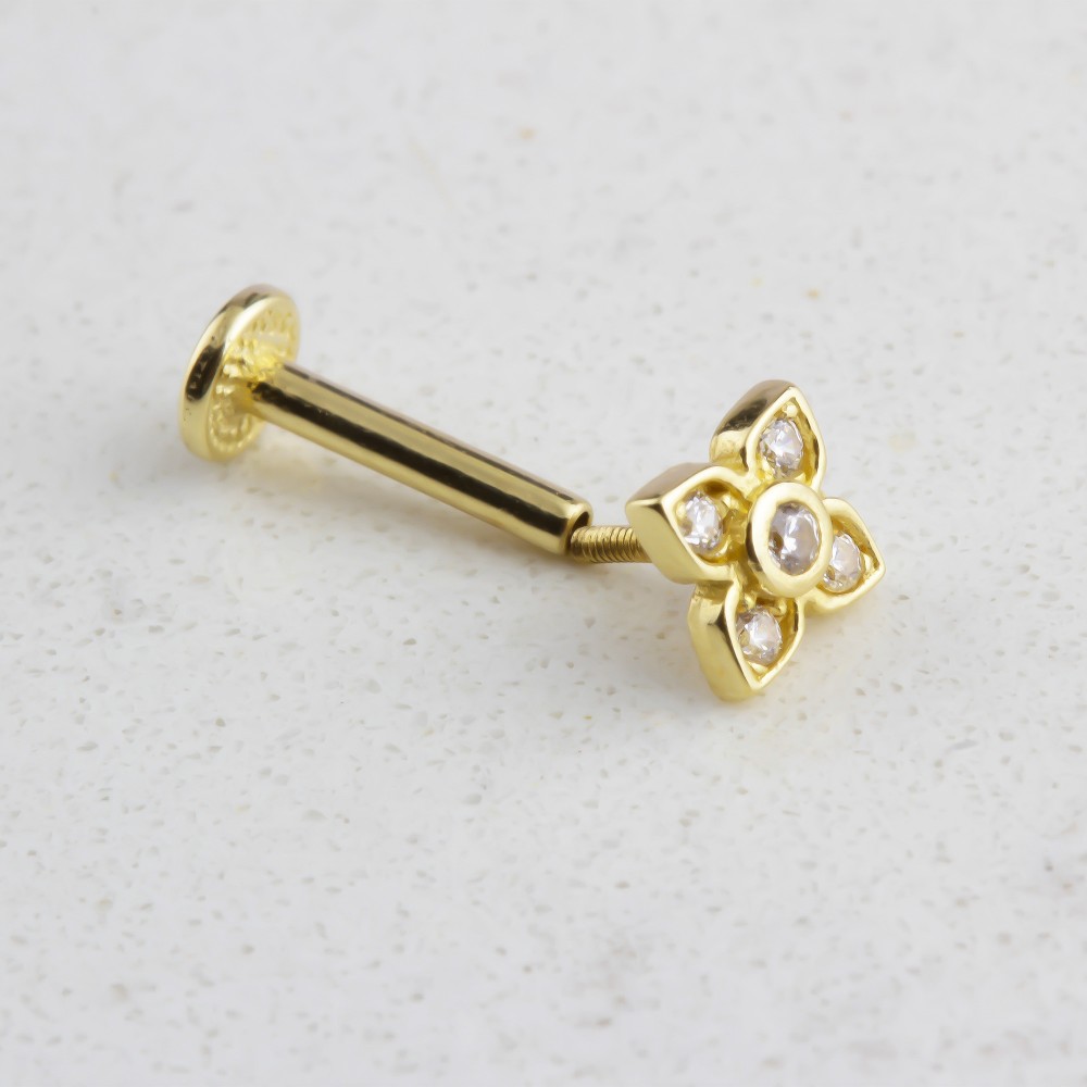 Glorria Altın Yonca Tragus Piercing Glorria Altın Yonca Tragus Piercing