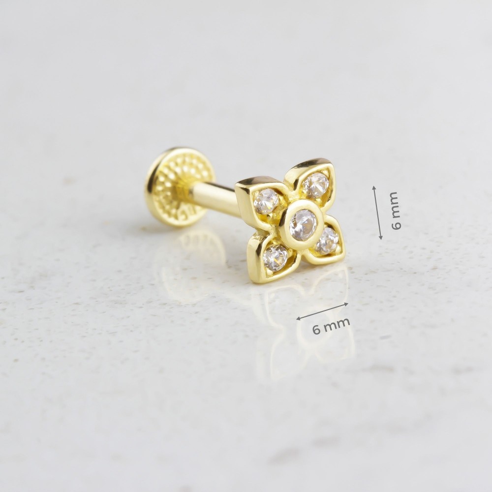 Glorria Altın Yonca Tragus Piercing Glorria Altın Yonca Tragus Piercing