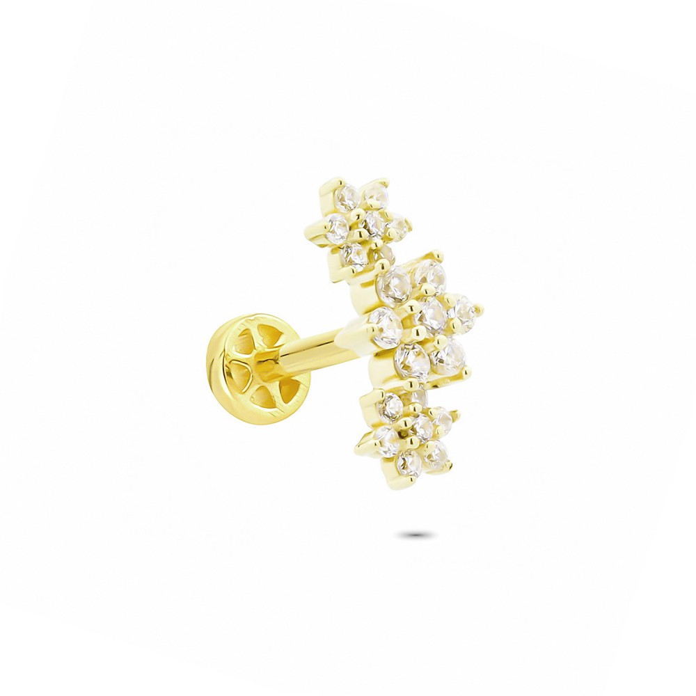 Glorria Altın Çiçek Tragus Piercing Glorria Altın Çiçek Tragus Piercing