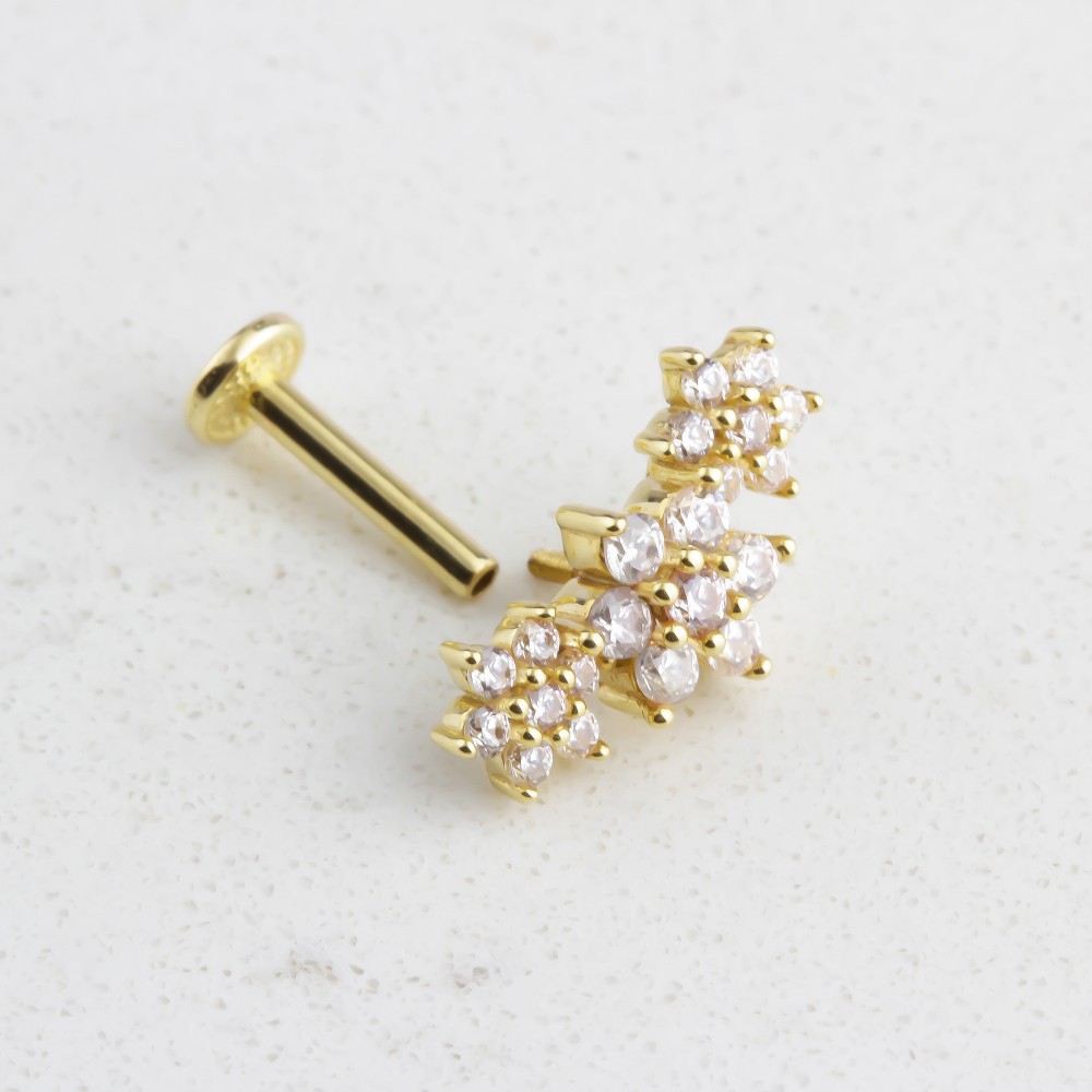 Glorria Altın Çiçek Tragus Piercing Glorria Altın Çiçek Tragus Piercing
