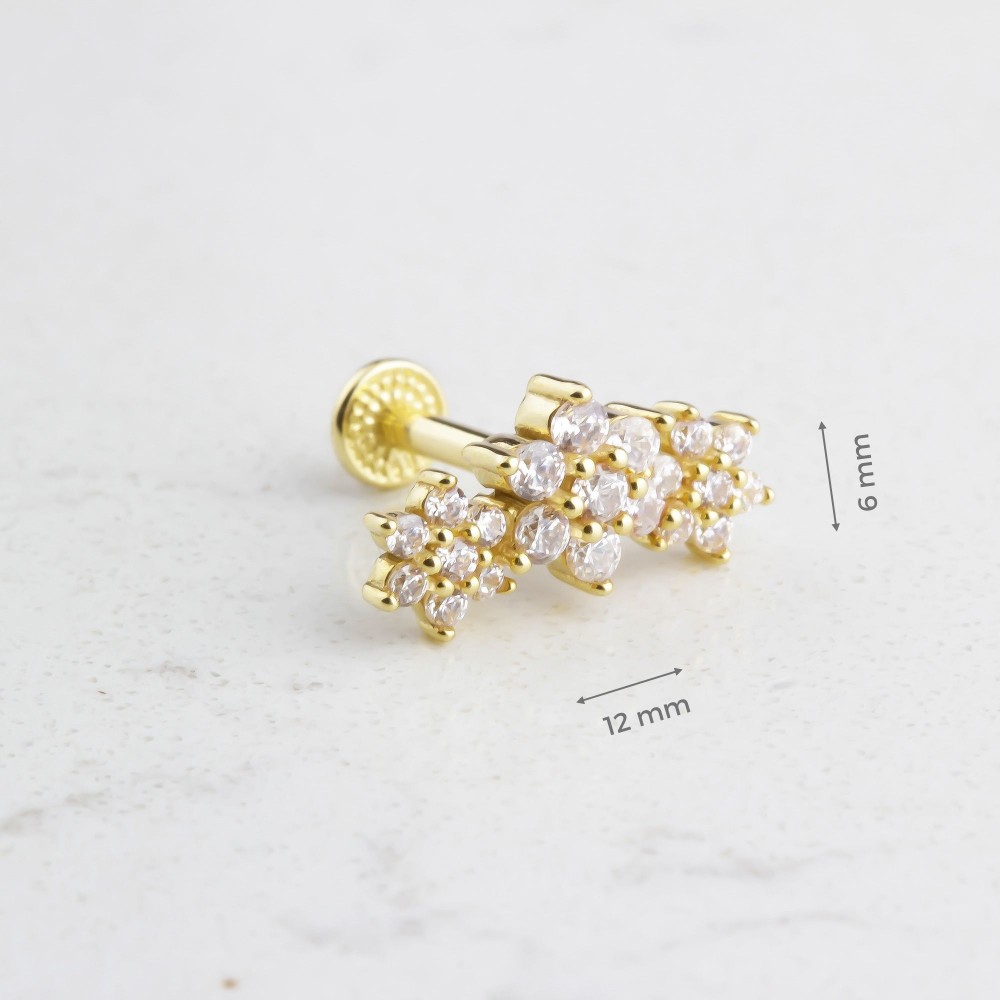 Glorria Altın Çiçek Tragus Piercing Glorria Altın Çiçek Tragus Piercing