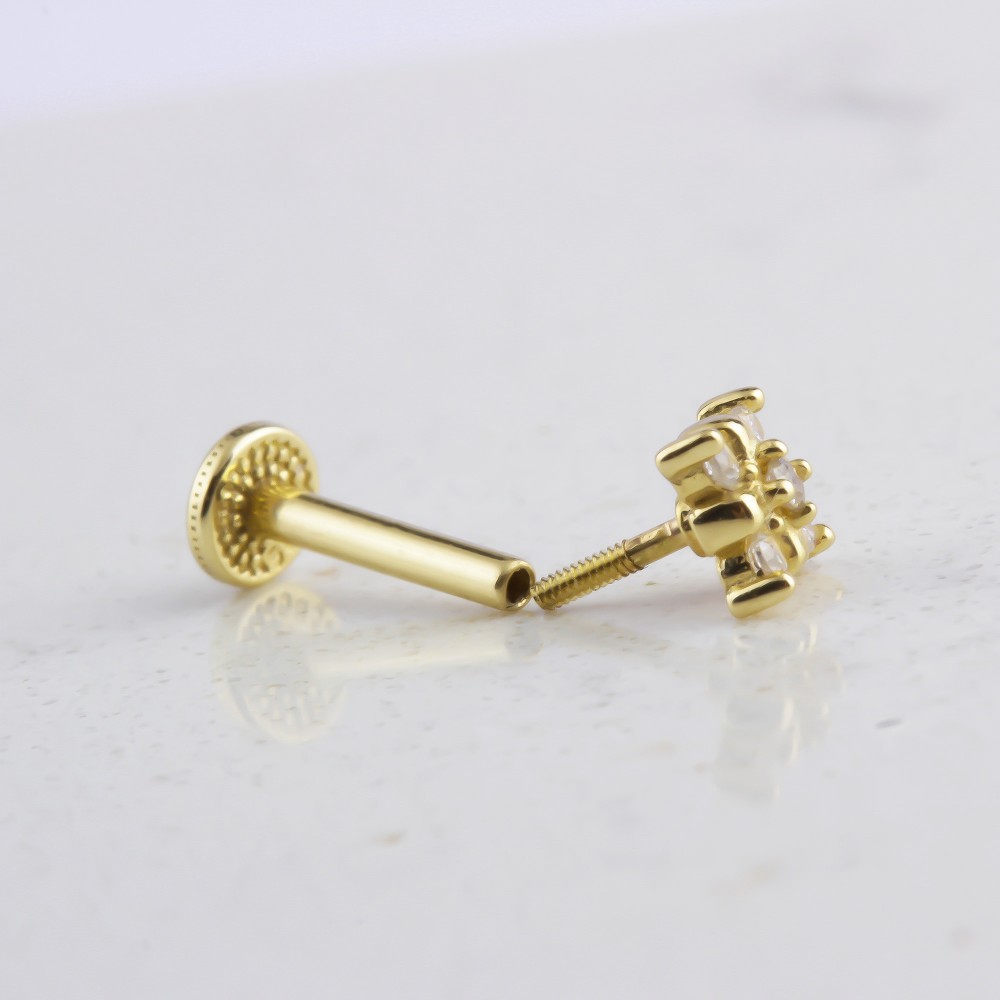Glorria Altın Yonca Tragus Piercing Glorria Altın Yonca Tragus Piercing