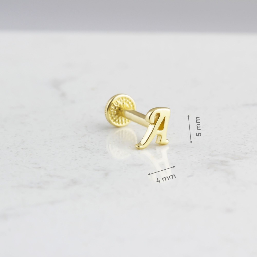 Glorria Altın A Harfi Tragus Piercing Glorria Altın A Harfi Tragus Piercing