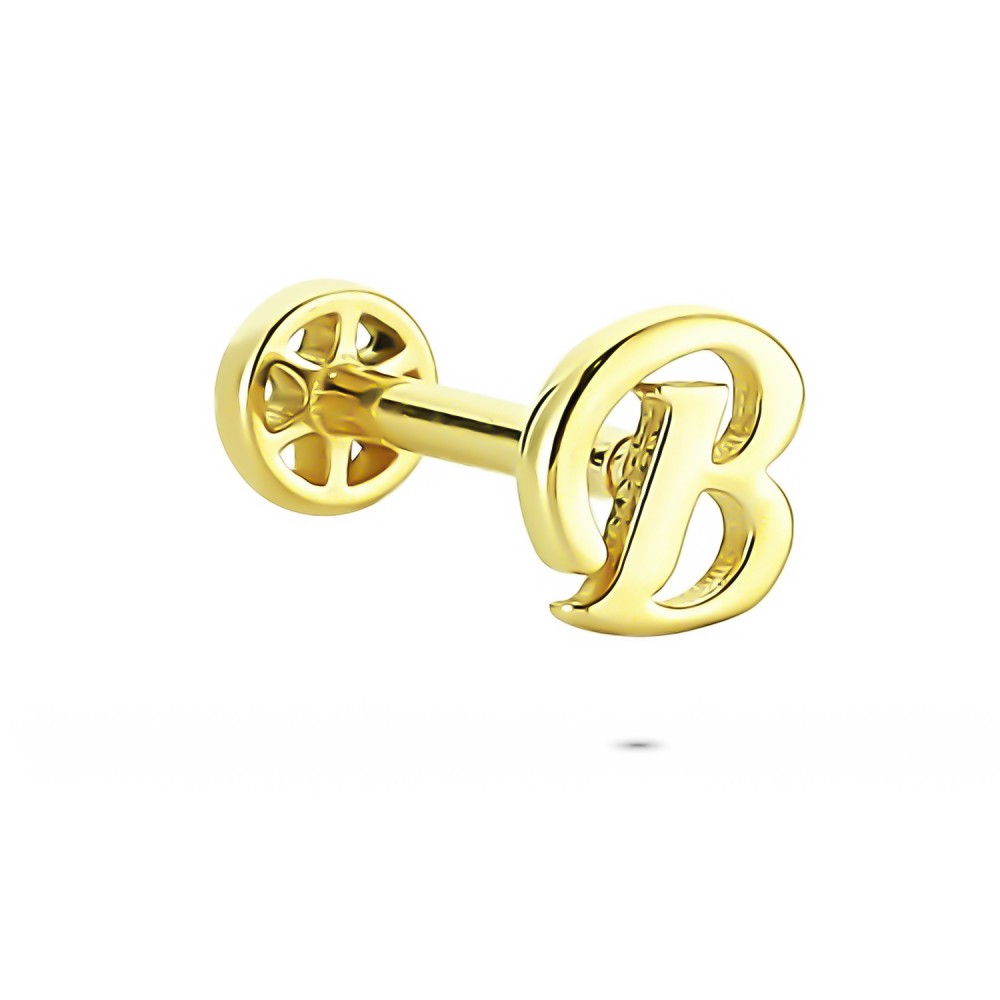 Glorria Altın B Harfi Tragus Piercing Glorria Altın B Harfi Tragus Piercing