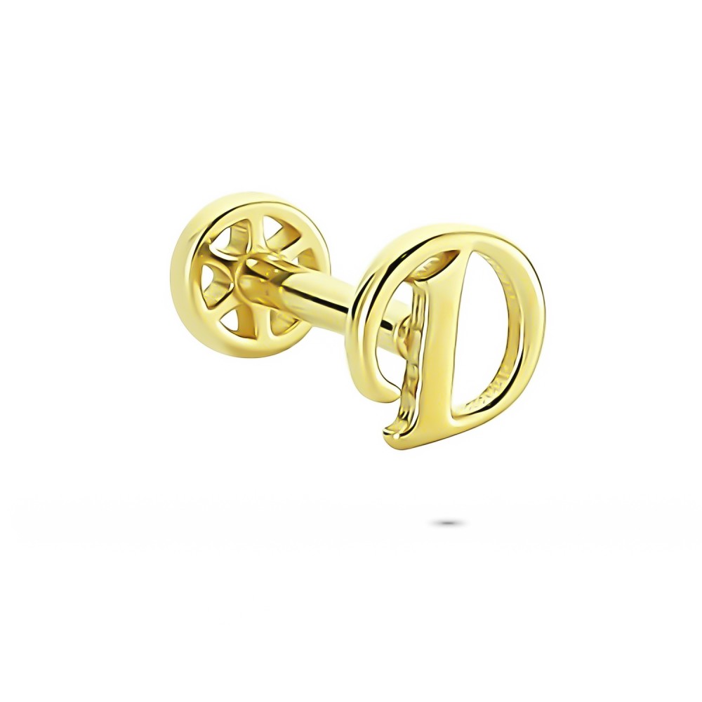 Glorria Altın D Harfi Tragus Piercing Glorria Altın D Harfi Tragus Piercing