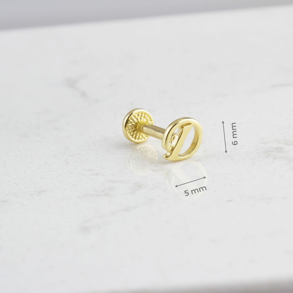 Glorria Altın D Harfi Tragus Piercing Glorria Altın D Harfi Tragus Piercing