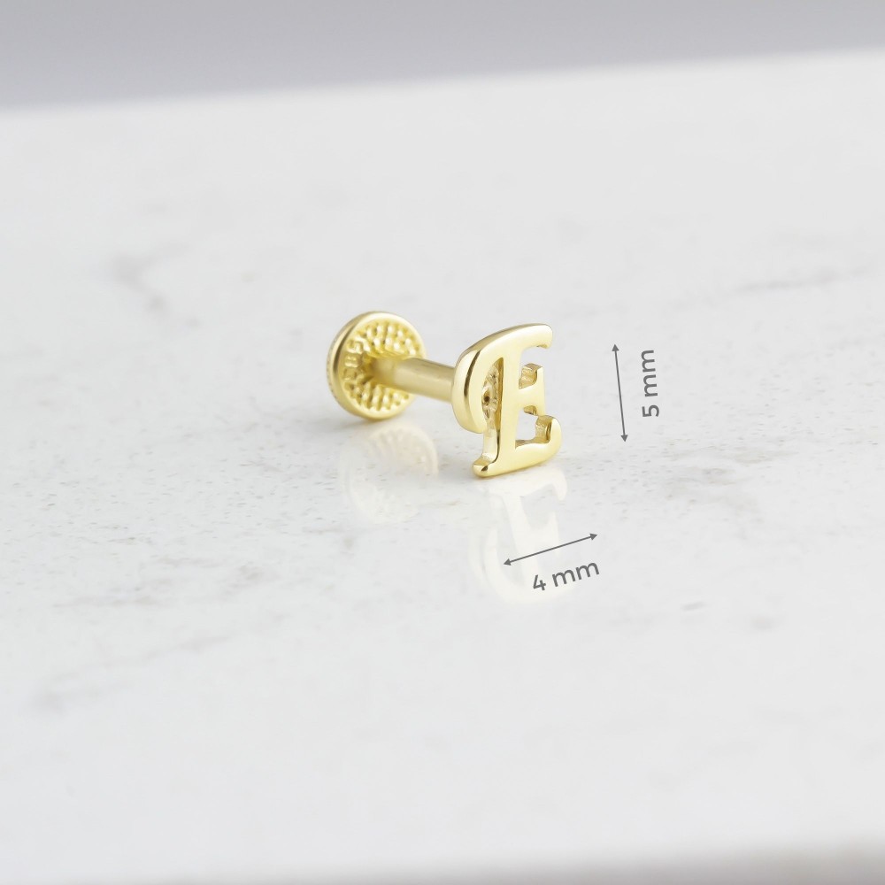 Glorria Altın E Harfi Tragus Piercing Glorria Altın E Harfi Tragus Piercing