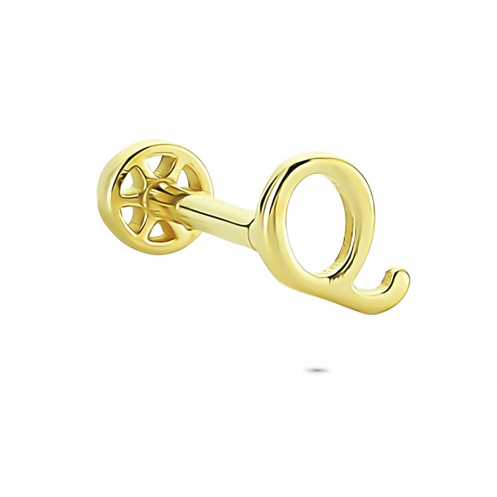 Glorria Altın Q Harfi Tragus Piercing Glorria Altın Q Harfi Tragus Piercing